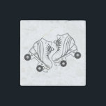 Minimalist Black And White Roller Skates Drawing Stone Magnet<br><div class="desc">Minimalist Black And White Roller Skates Drawing. Two quads roller skate illustration in black and white. Simple aesthetic roller skating,  roller skates black and white modern illustration.</div>
