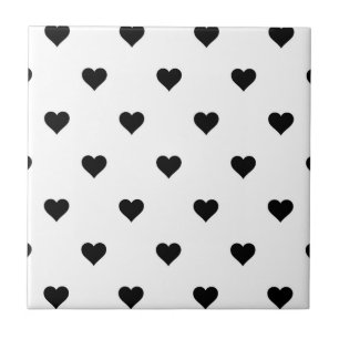 Minimalist Black and White Romantic Decor Couple Ceramic Tile
