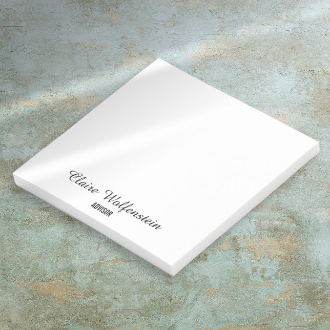 Minimalist Black and White Script Personalized Post-it Notes (Minimalist Black and White Script Personalized Post-it Notes)