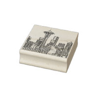 Minimalist Black and White Seattle Skyline