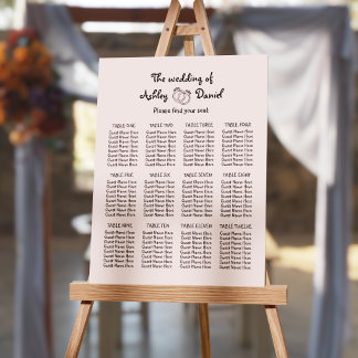 Minimalist Black and White Simple Doodle Wedding Foam Board