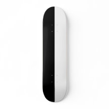 Minimalist black and white skateboard deck