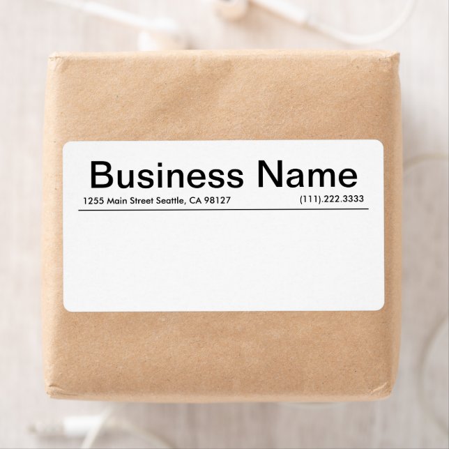 Minimalist Black And White Small Business Shipping Label (Insitu)