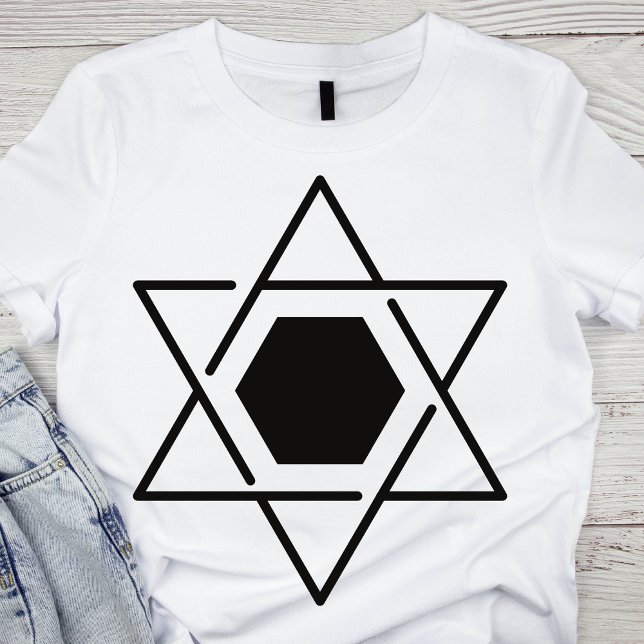 Minimalist Black and White Star of David T-Shirt (Creator Uploaded)