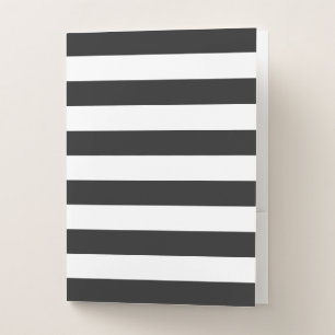 Minimalist Black and White Striped Pocket Folder