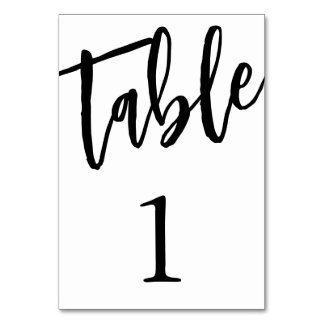Minimalist Black and White Table 1 Table Number