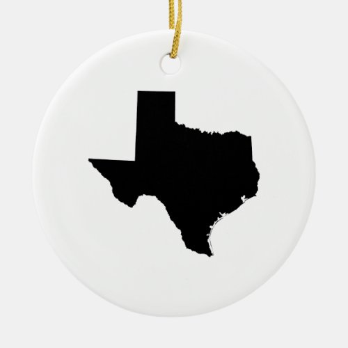 Minimalist Black and White Texas Ceramic Ornament
