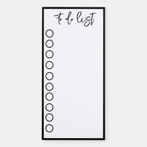 Minimalist Black And White To Do List Fancy Script Magnetic Notepad