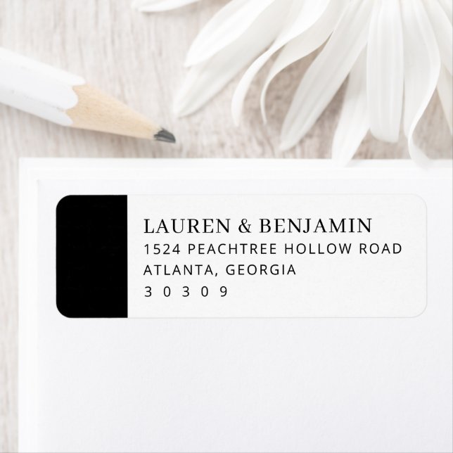 Minimalist Black and White Typographic Address Lab Label (Insitu)