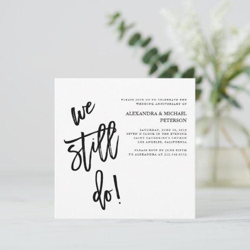 Minimalist Black and White Typography Vow Renewal Invitation | Zazzle