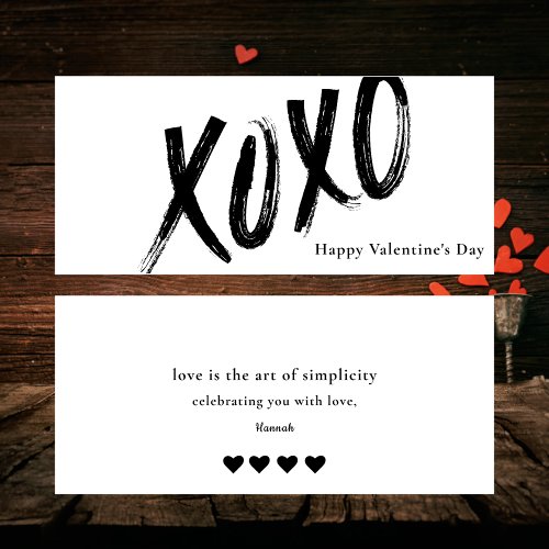 Minimalist Black and White Valentines Day Card