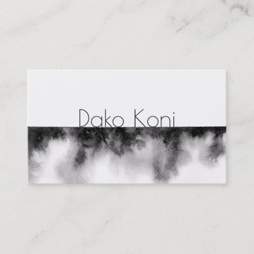 Minimalist Black and white watercolor Business Card