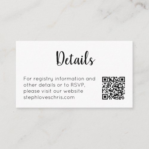 Minimalist Black and White Website QR Code Enclosure Card