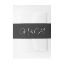 Minimalist Black and White wedding Belly Band