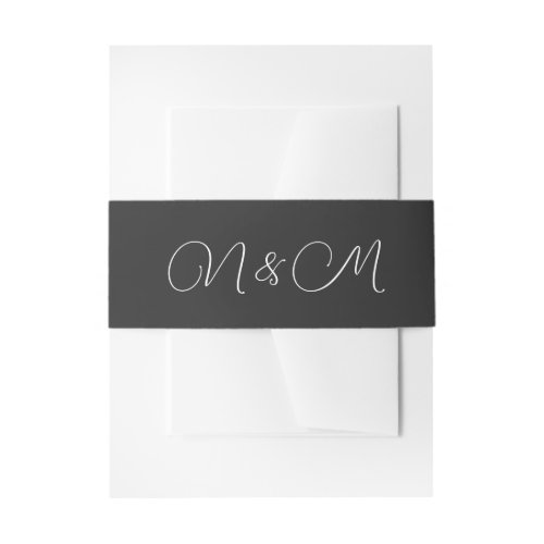 Minimalist Black and White wedding Belly Band