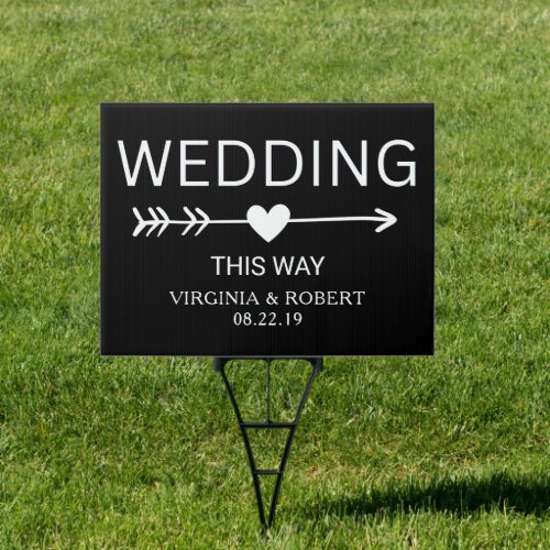 Minimalist Black and White Wedding Direction Sign