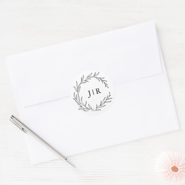 Minimalist Black and White Wedding Envelope Seal (Envelope)