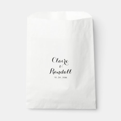 Minimalist Black and White Wedding Favor Bag