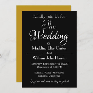 Minimalist Black and White Wedding Invitation