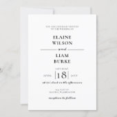 Minimalist Black and White Wedding Invitation | Zazzle