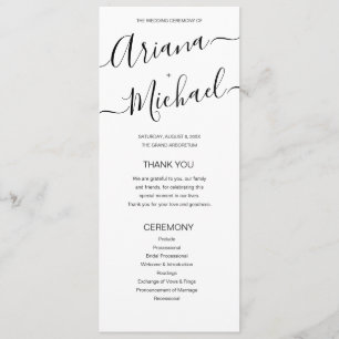 Minimalist Black and White Wedding Names Script Program