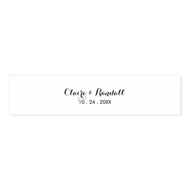 Minimalist Black and White Wedding Napkin Bands (Unfolded)