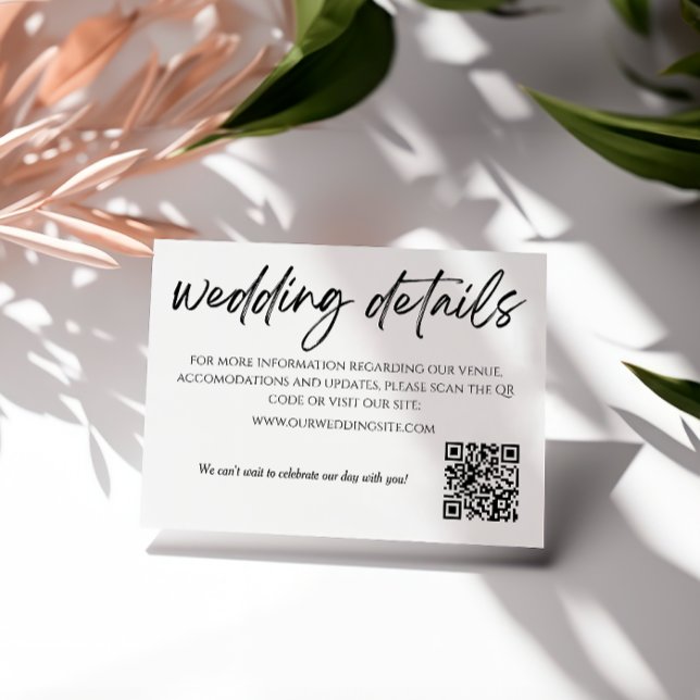 Minimalist Black and White Wedding QR Code Card (Creator Uploaded)