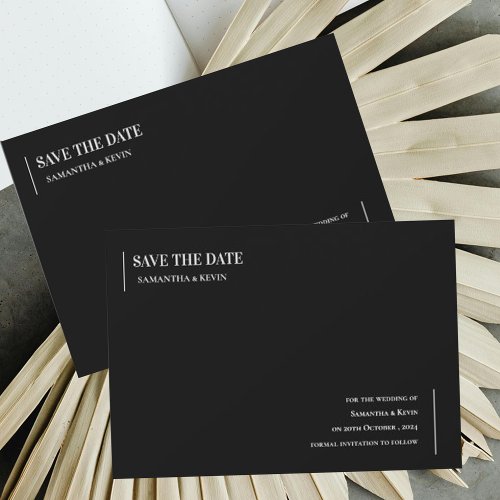 Minimalist Black And White Wedding Save The Date