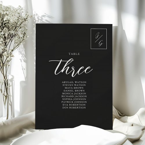 Minimalist Black and White Wedding Seating Chart