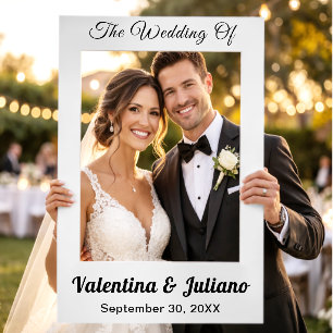 Minimalist Black and White Wedding Selfie Frame
