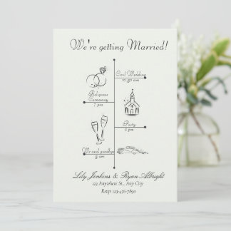 Minimalist Black and White Wedding Timeline Program