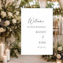 Minimalist Black and White Wedding Welcome Sign |