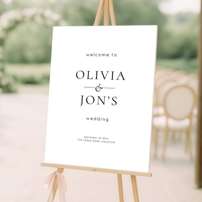 Minimalist Black and White Wedding Welcome Sign (Creator Uploaded)