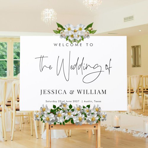 Minimalist Black and White Wedding Welcome Sign