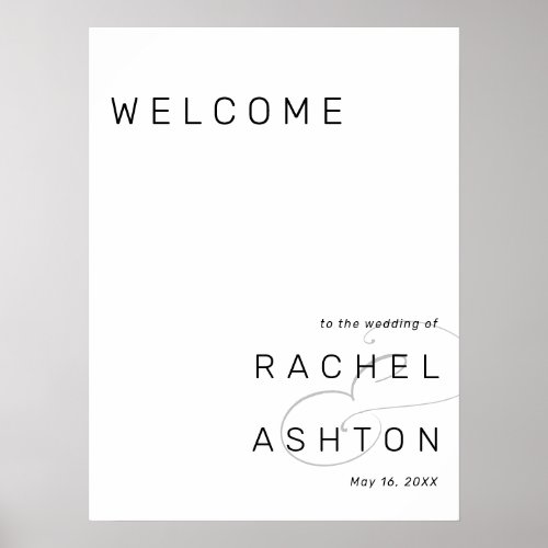 Minimalist Black and White Wedding Welcome Sign