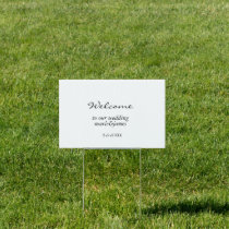 Minimalist Black and White Wedding Welcome Yard Sign