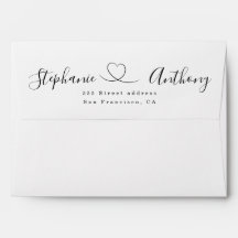 Minimalist Black and White With a Heart Wedding