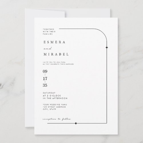Minimalist Black and White with Couple Photo Invitation