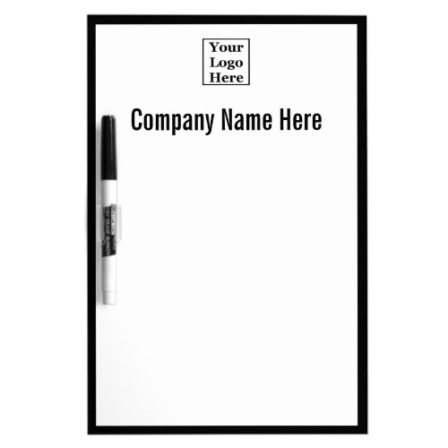 Minimalist Black and White Your Logo Here Dry Erase Board