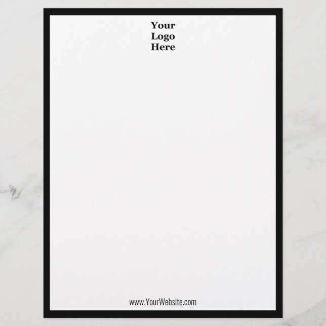 Minimalist Black and White Your Logo Here Letterhead (Front)