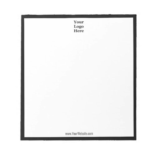 Minimalist Black and White Your Logo Here Notepad