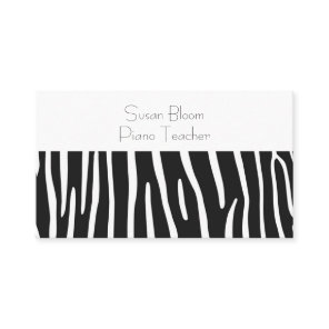 Minimalist Black and White Zebra Stripe Business Card