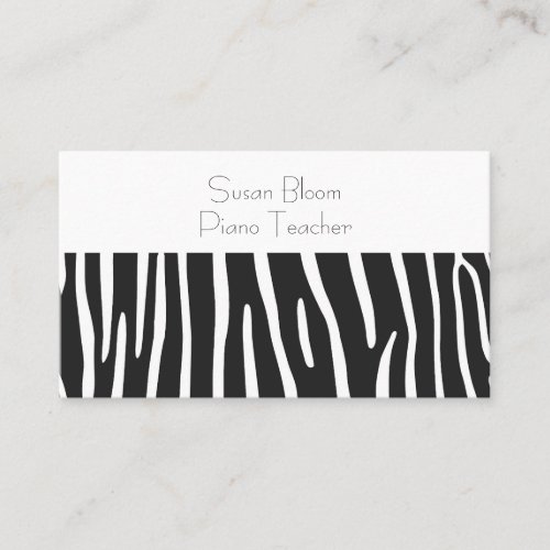 Minimalist Black and White Zebra Stripe Business Card