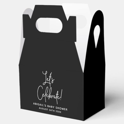 Minimalist Black Baby Shower Favor Box Zazzle
