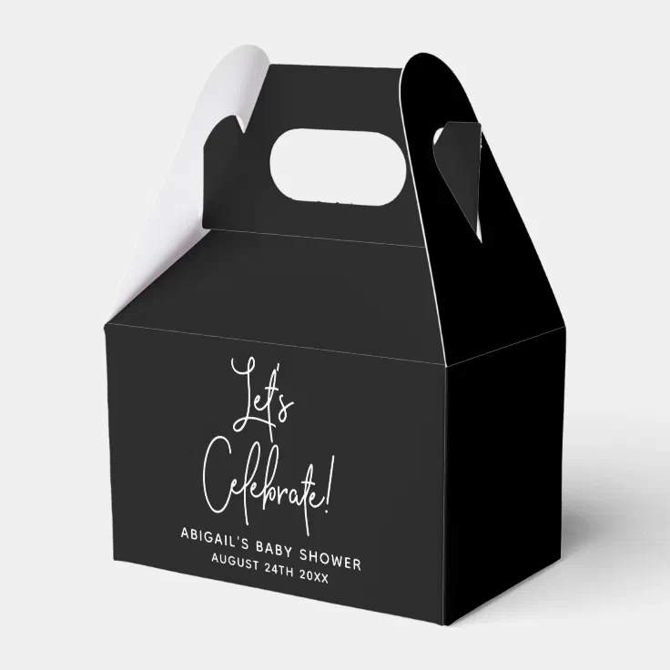 Minimalist Black Baby Shower Favor Box Zazzle