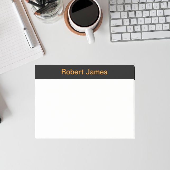 Minimalist Black Banner Custom Name Post-it Notes (Creator Uploaded)