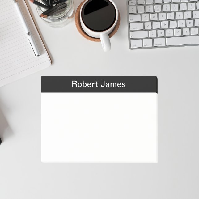 Minimalist Black Banner Custom Name Post-it Notes (Creator Uploaded)