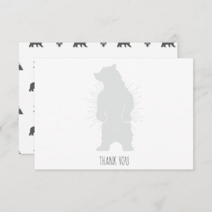 Minimalist Black Bear Birthday Thank You Card