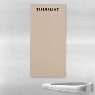 Minimalist black beige tan custom name text magnetic notepad