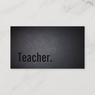 Minimalist Black Bold Teacher Business Card